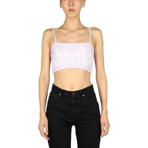 VISION OF SUPER Women's Flame Print Cropped Tank Top Women LILAC T-Shirts & Tops